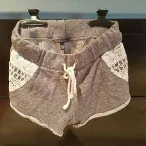 Victoria's secret grey ivory crochet knit shorts